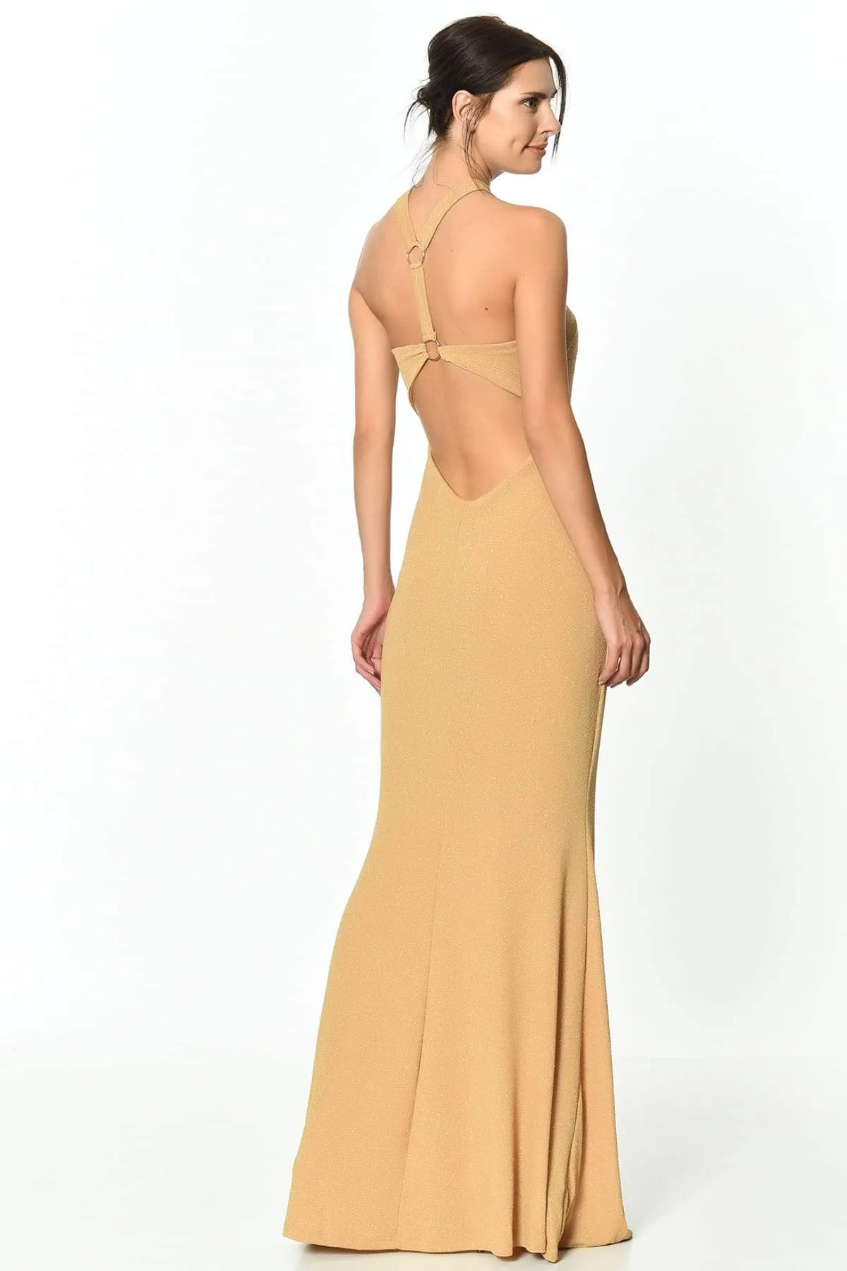 10750 Saffron Backless Evening Dress