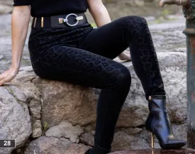 233811U - Leopard Pants In Black