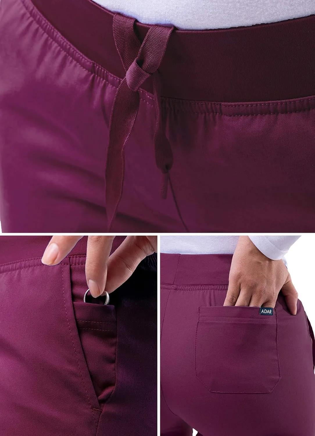 Adar Pro Scrubs for Women - Skinny Leg Yoga Scrub Pants