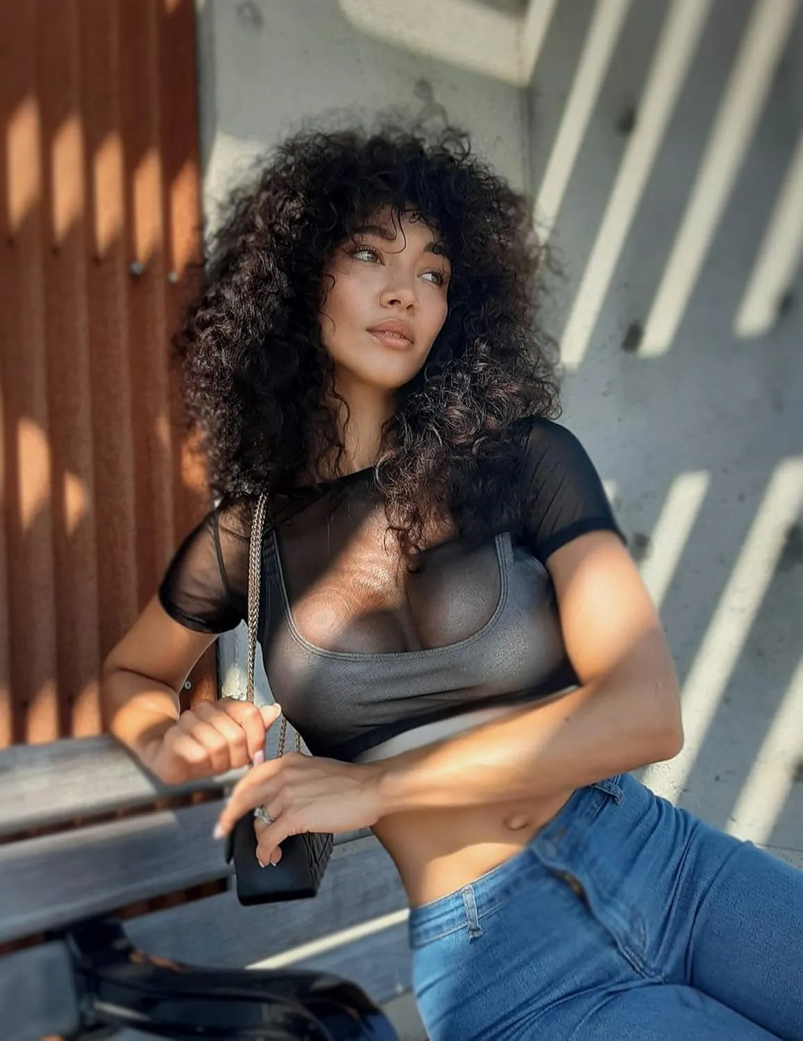 ADOME Mesh Top Mesh Crop Top Plus Sheer Cropped Shirt Black Crop Short Sleeve S-XXL