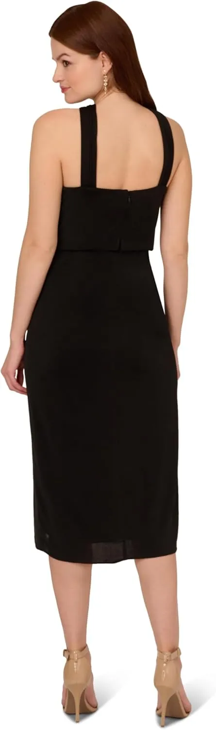 Adrianna Papell Women's Novelty Faux Wrap Dress