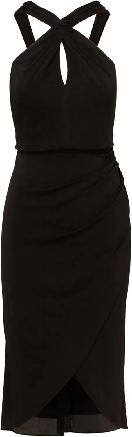 Adrianna Papell Women's Novelty Faux Wrap Dress