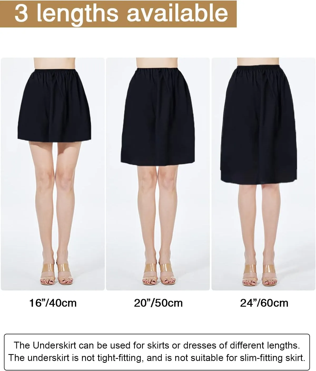 BEAUTELICATE Womens Half Slip 100% Cotton Vintage Underskirt in 3 Lengths