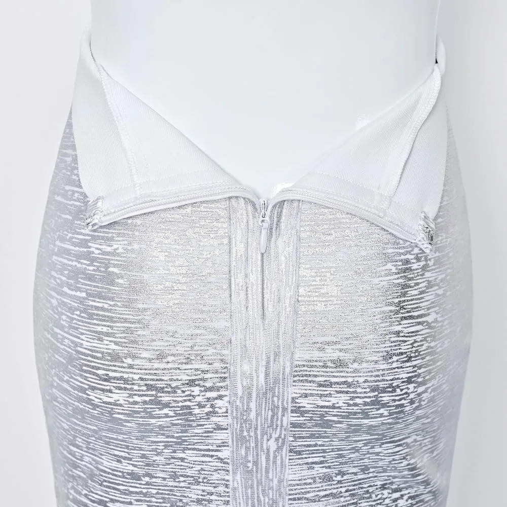 Elastic High Waist Back Split Midi Bandage Skirt