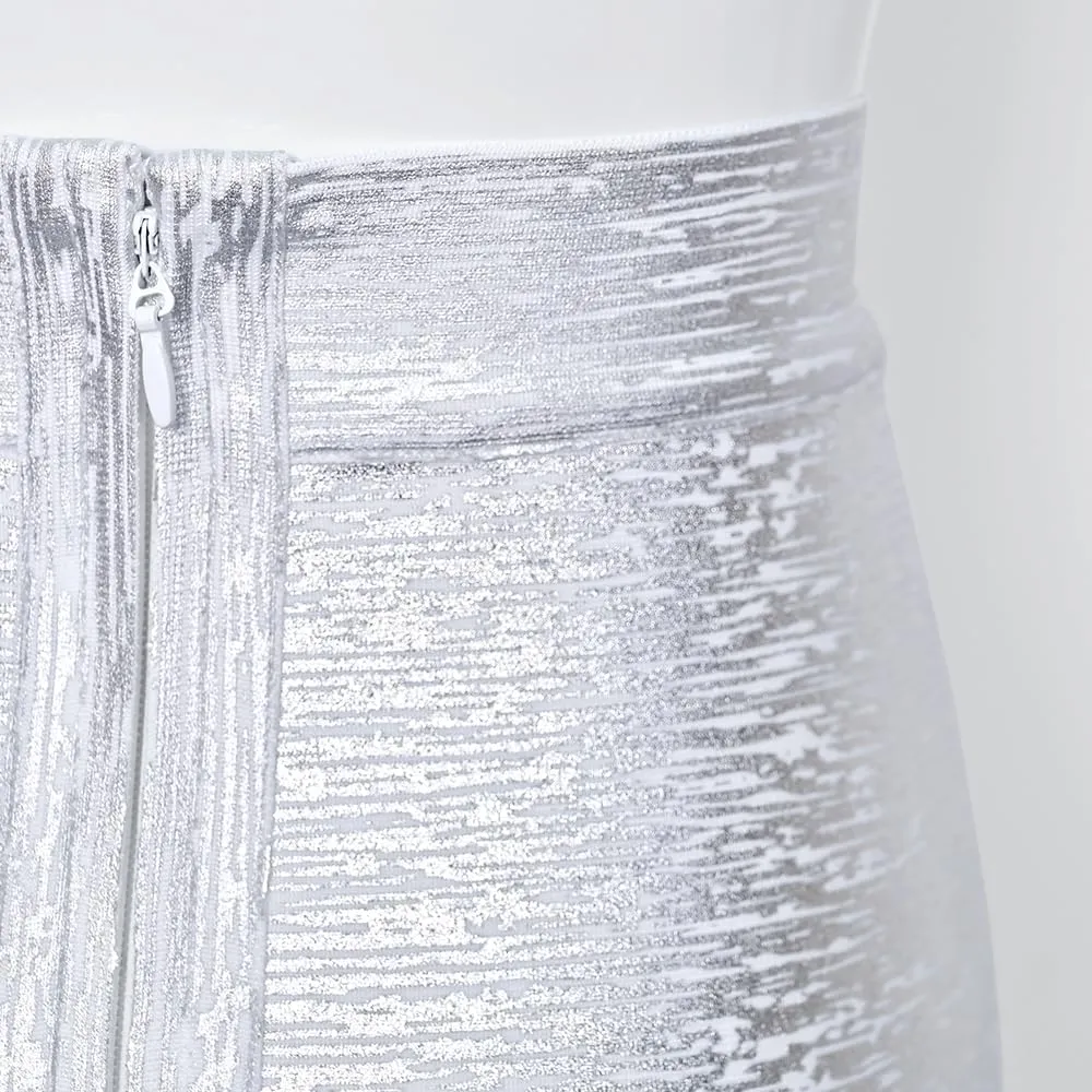 Elastic High Waist Back Split Midi Bandage Skirt