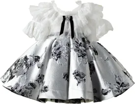Flower Girl Dress Ruffle Satin Lace Tulle Beads Flower Decoration Toddler Wedding Birthday Party Evening Dress