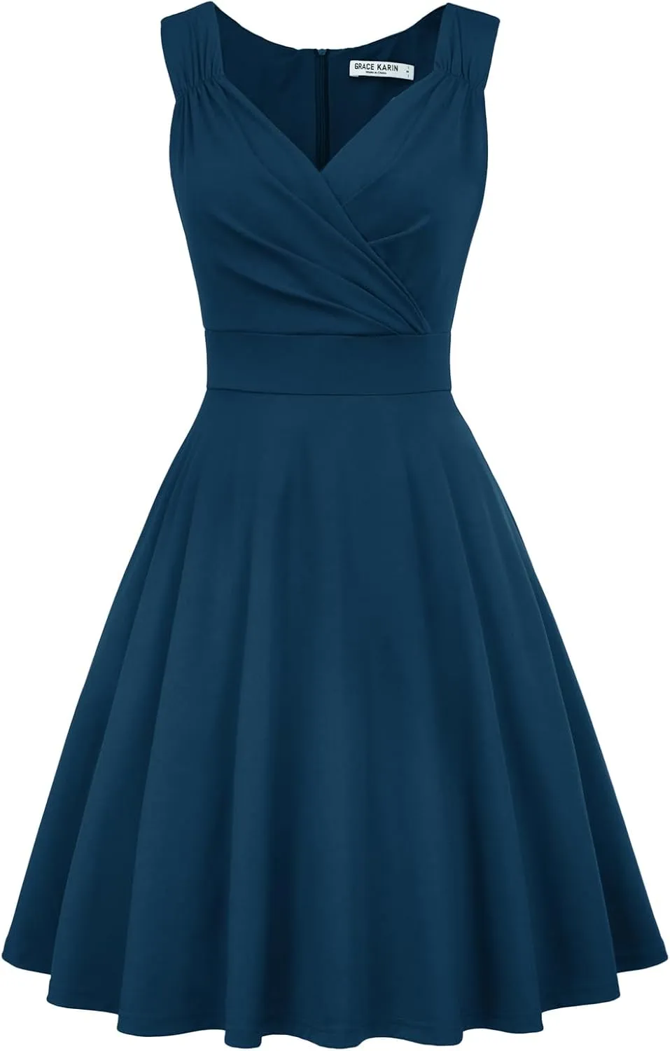 GRACE KARIN Women's Sleeveless Wrap V-Neck A-line Bridesmaid Cocktail Party Dress