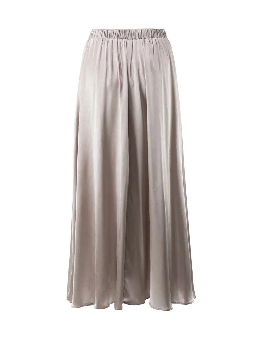 Long Satin High Waist Skirt