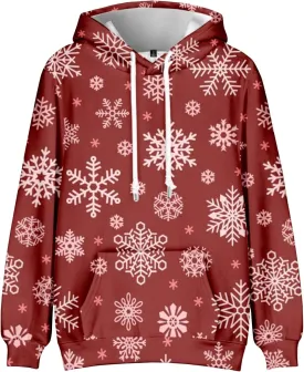 Men's Christmas Hoodies Funny Xmas Graphic Print Long Sleeve Drawstring Hooded Pullover Sweatshirts