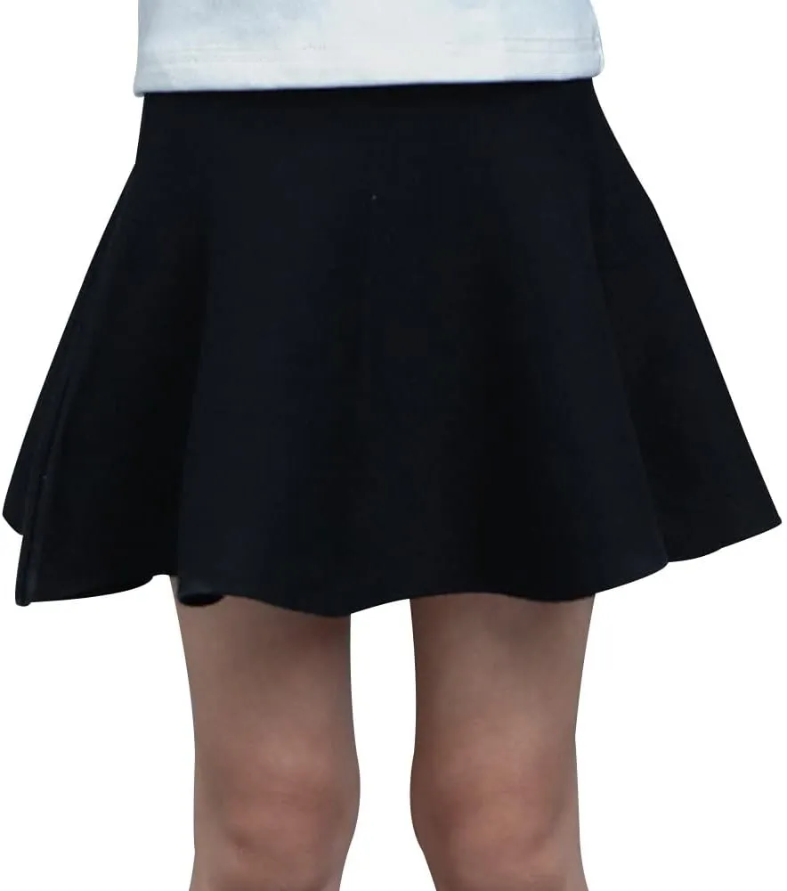 Mesinsefra Little Big Girls' High Waist Knitted Flared Pleated Skirt Casual