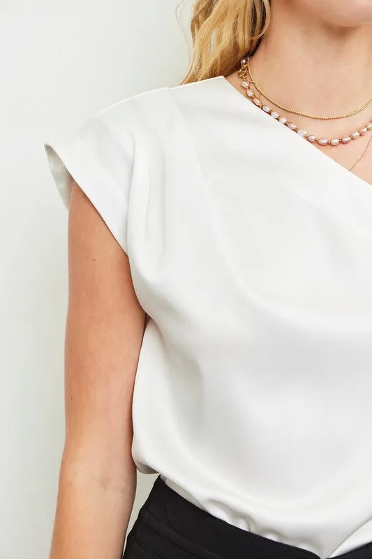 NEW!! Isabele One Shoulder Top in White