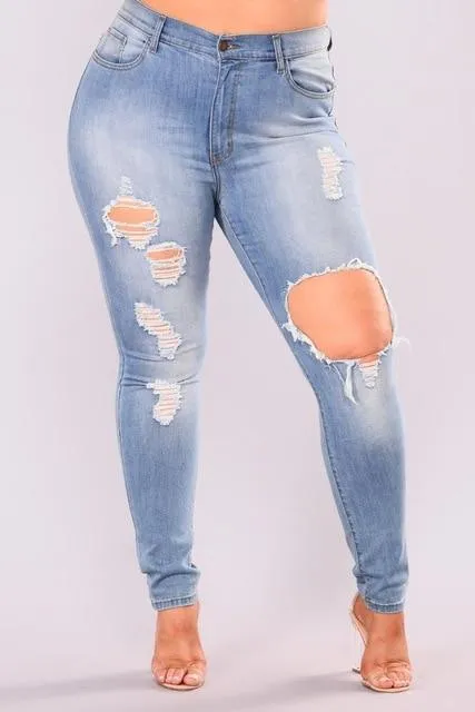 Ripped Jeans - Plus Size Women's Pants