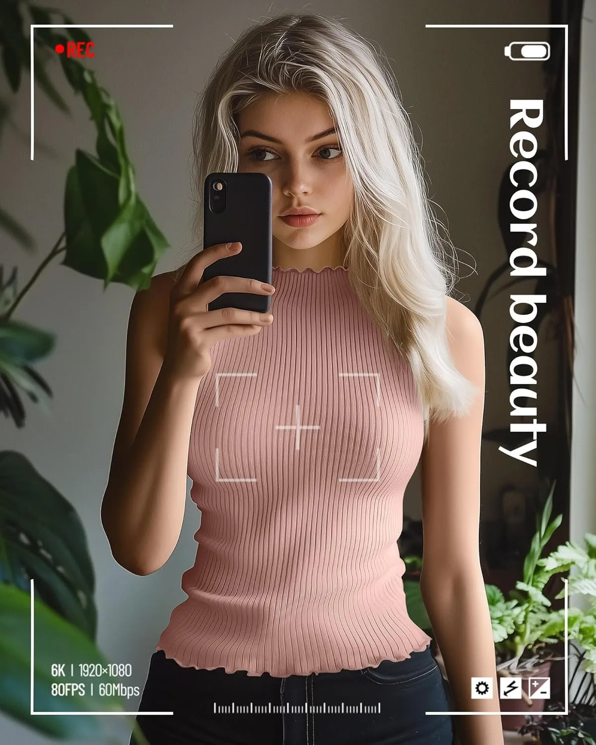 Riyiper 3 Pack Women's Sleeveless Mock Turtlenecks Shirts Lettuce Trim Ribbed Knit Slim Summer Casual Tank Tops Basic Tees