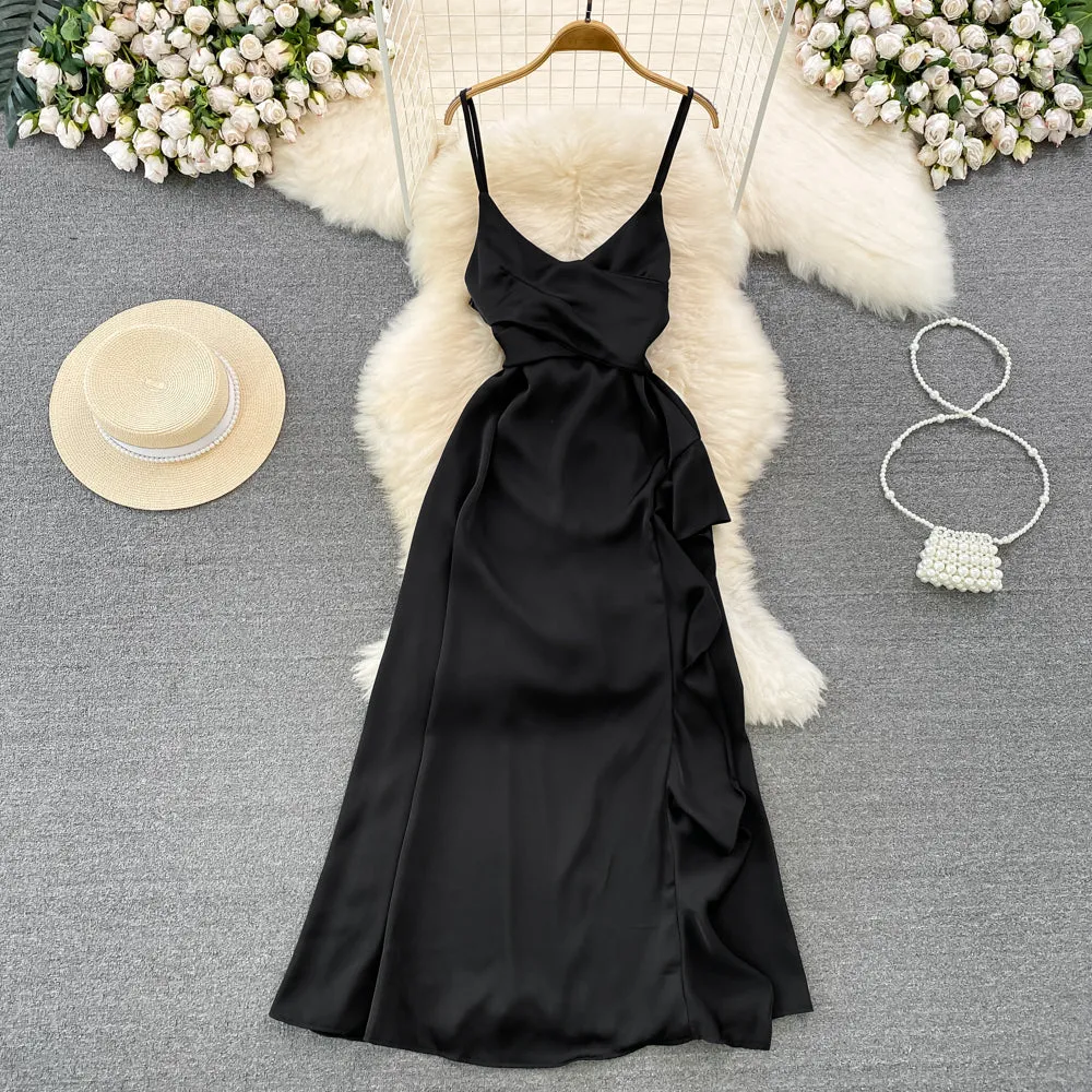 Satin Irregular A-Line Dress Summer 483
