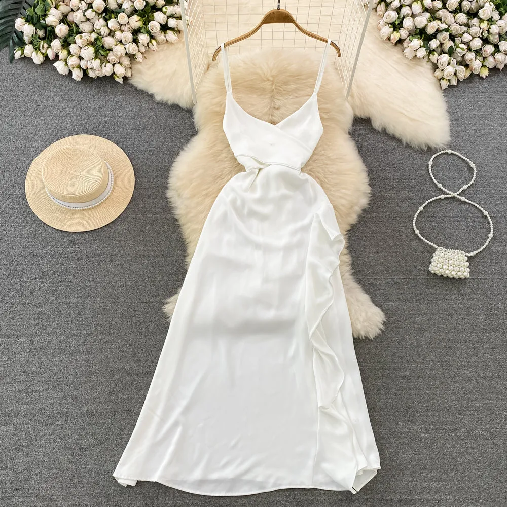 Satin Irregular A-Line Dress Summer 483
