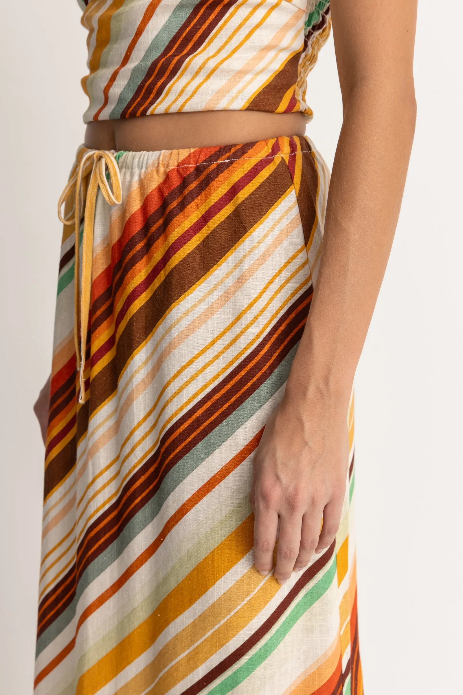 Viva Stripe Maxi Skirt Natural