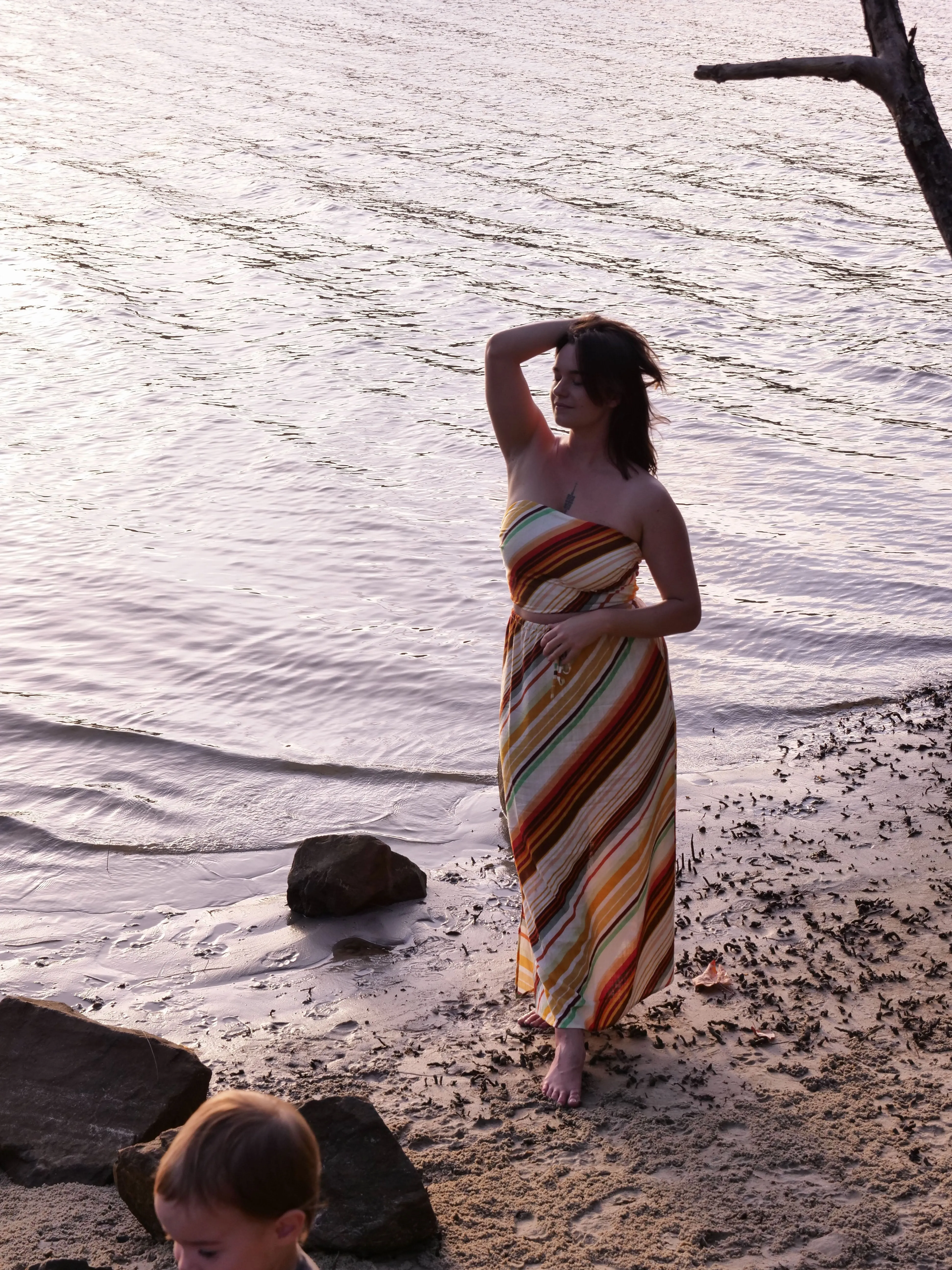 Viva Stripe Maxi Skirt Natural