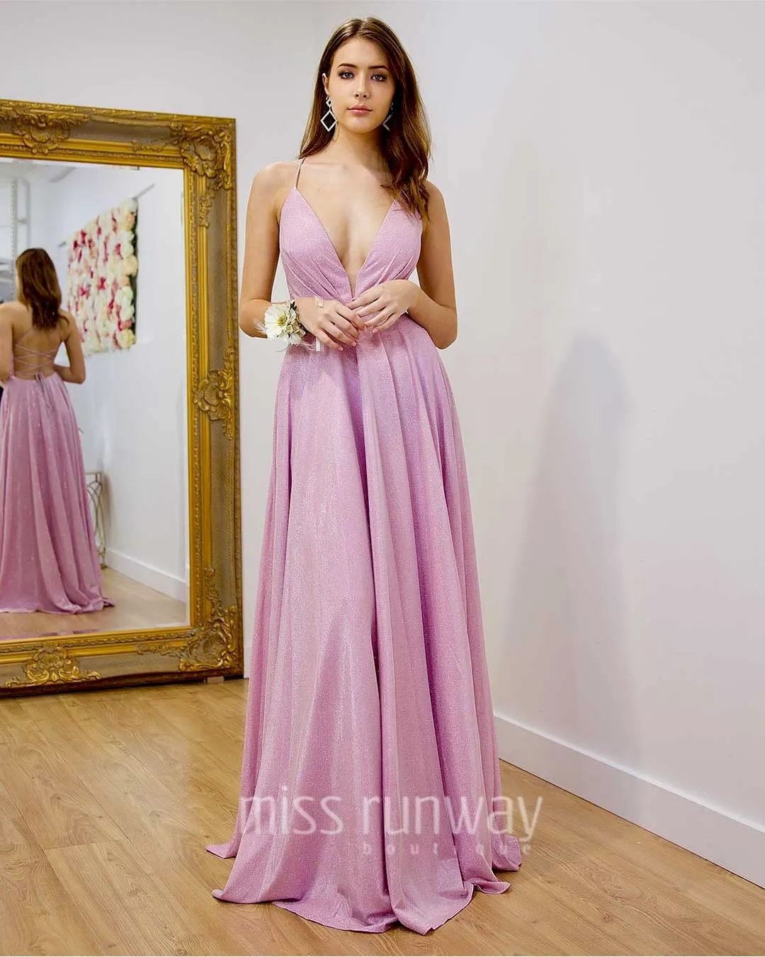 Vivien Glitter Gown - Pink