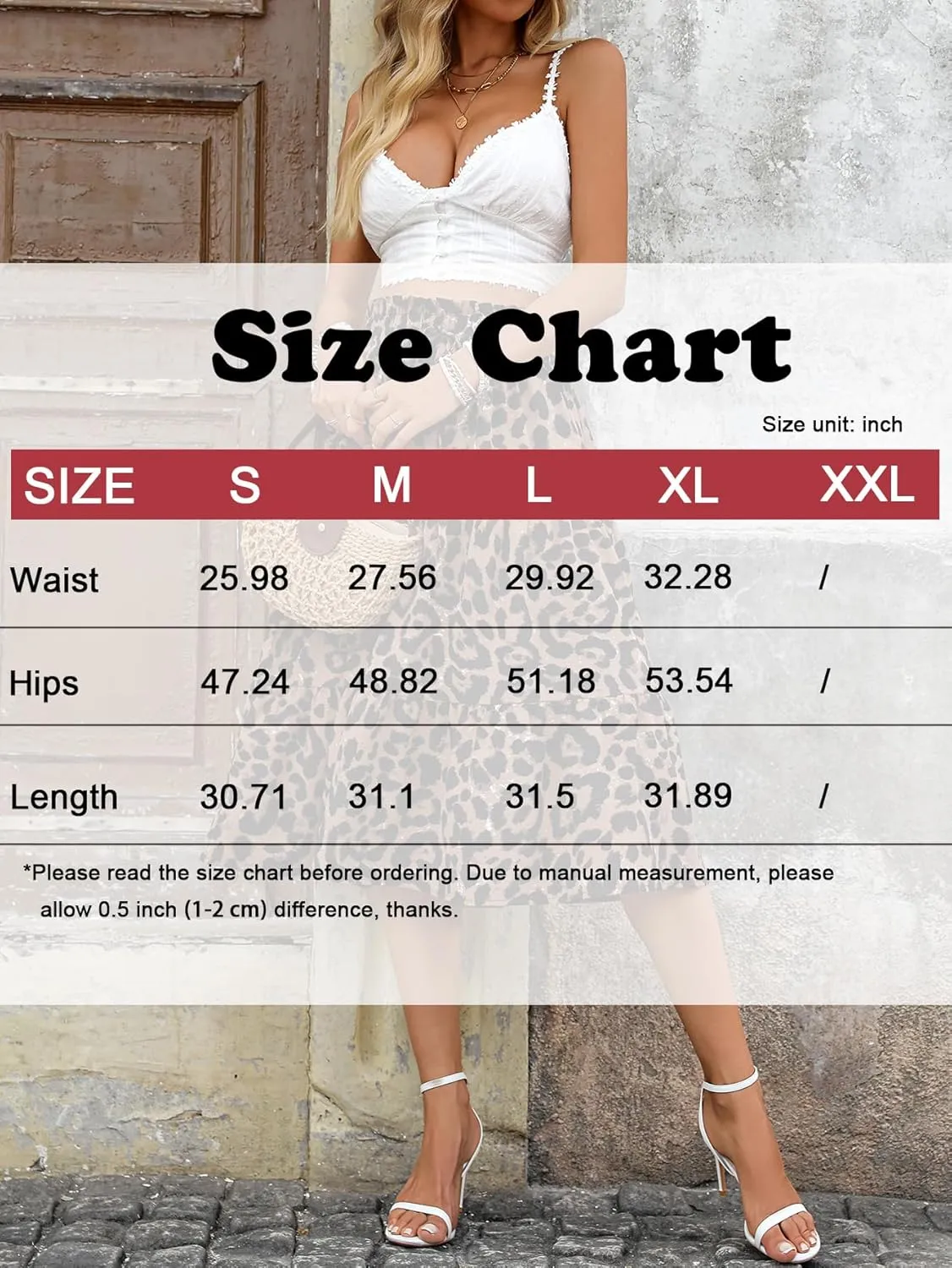 Women's Floral Tiered Midi Skirt Elastic Waist Dressy Casual A-line Summer Boho Skirts