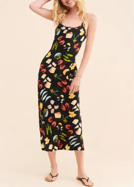 Womens Vintage Floral Slip Dress Spaghetti Strap Backless Flowy Long Dress Slim Fit Retro Cami Maxi Dress