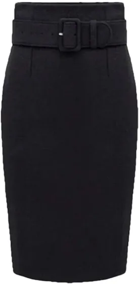 Women's Vintage Knee Length Pencil Skirt High Waist A-Line Long Skirts