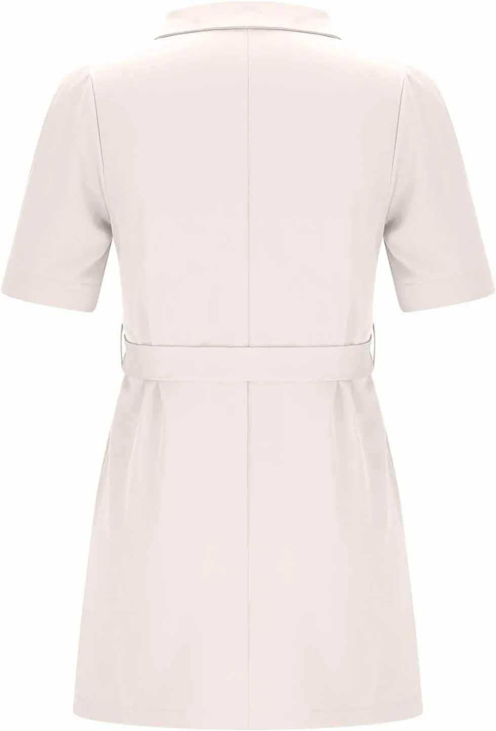 Women's Work Dresses Business Dressy Short Sleeve Notch Lapel Collar Button Belted Double Breasted Blazer Dress